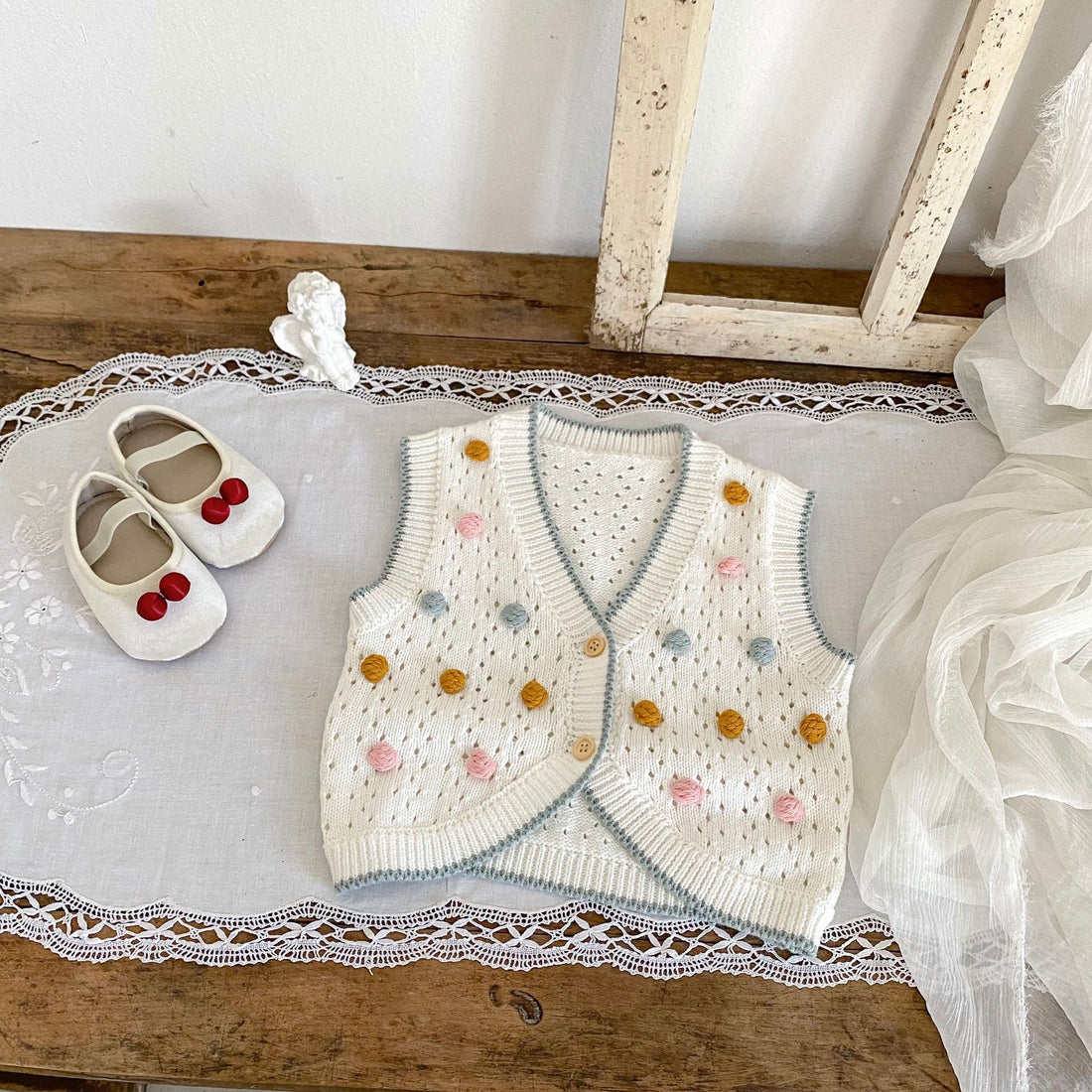 Baby Cotton Sweater Vest Cardigan
