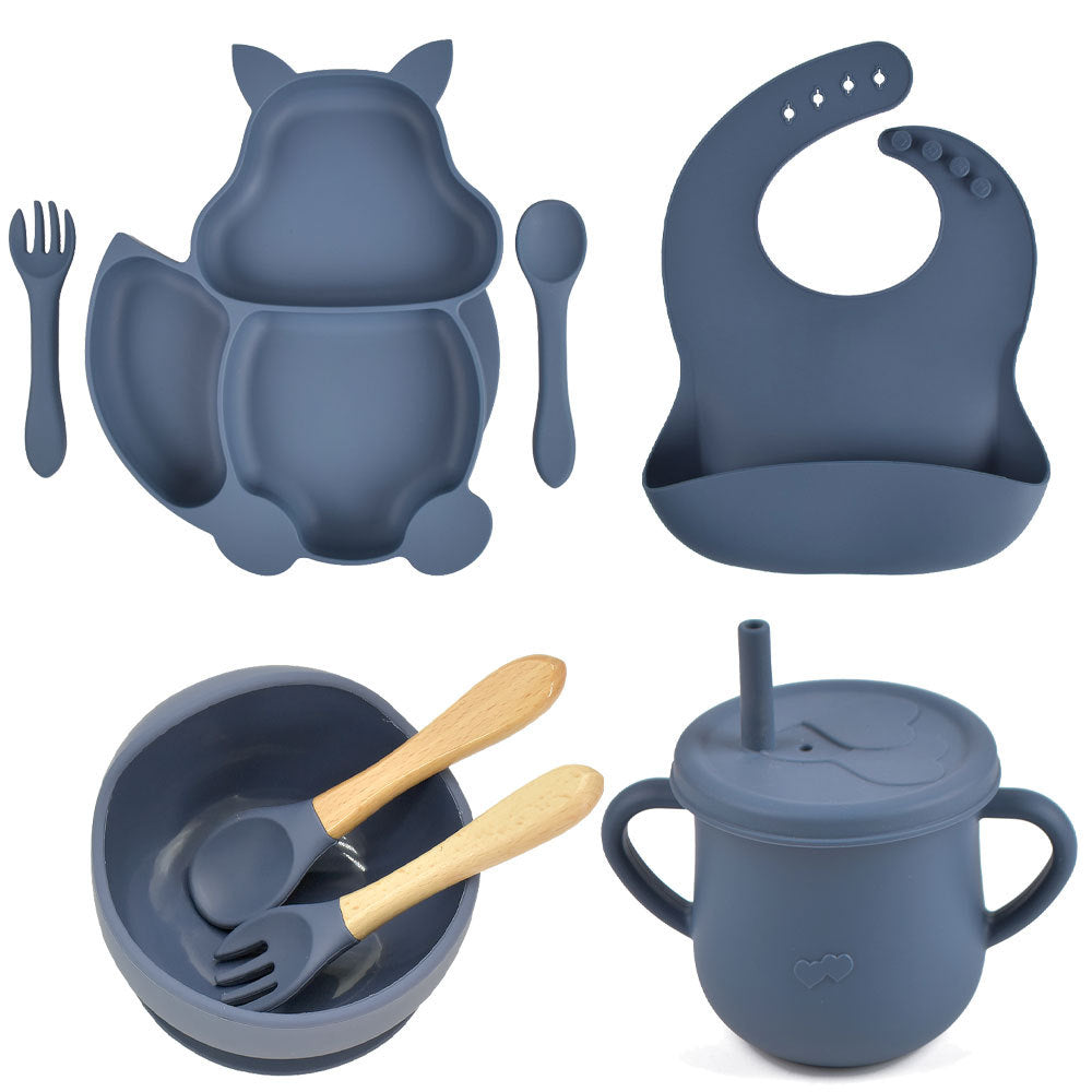 Silicone Baby Feeding Training Tableware Set