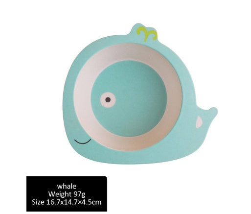 Bamboo Fiber Baby Plate Cartoon Animal Dinnerware Set