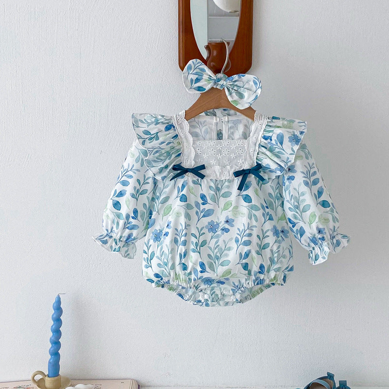Elegant Baby Lace Jumpsuit with Long Sleeves