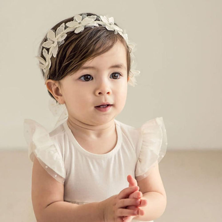 Baby Girls Lace Bow Headband Soft Floral Hair Accessory