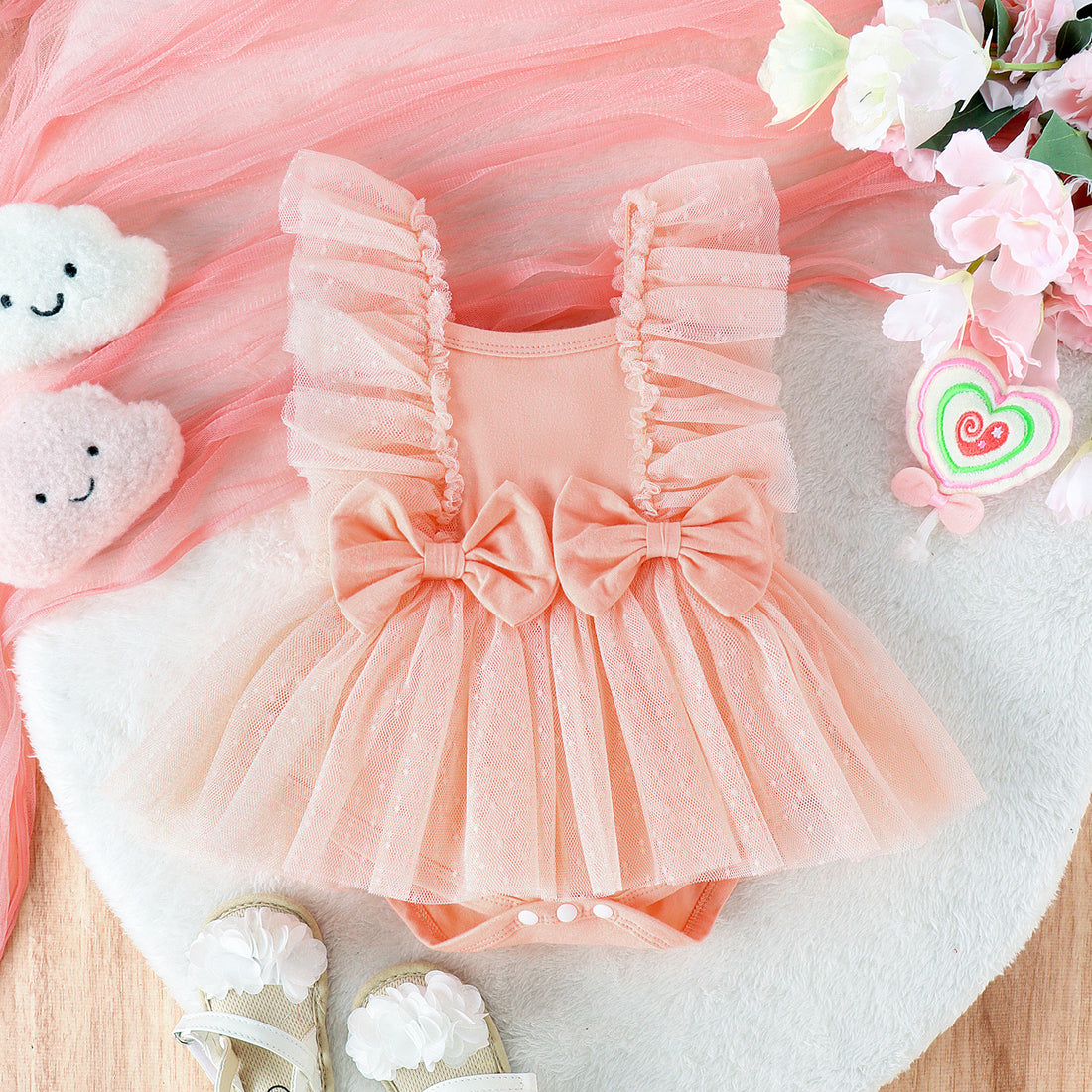Baby Princess Net Skirt Jumpsuit Dress for Girls