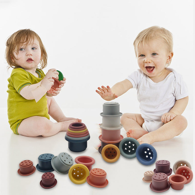 Baby Silicone Stacking Cups Interactive Educational Toy
