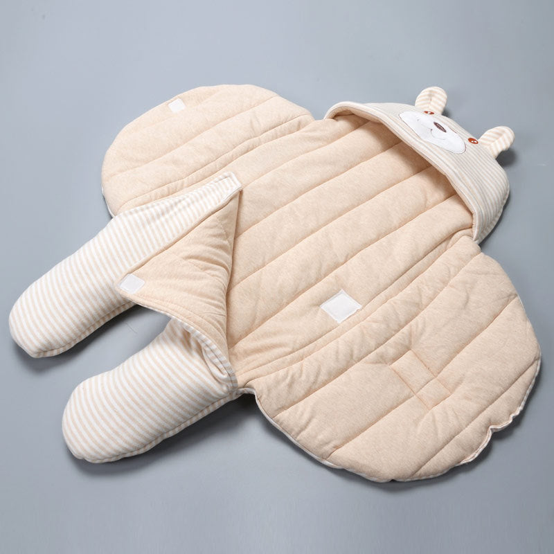 Baby Sleeping Bag Thick Cotton Swaddle Anti-Startle Quilt