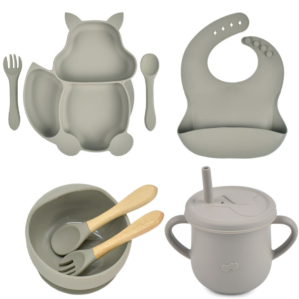 Silicone Baby Feeding Training Tableware Set