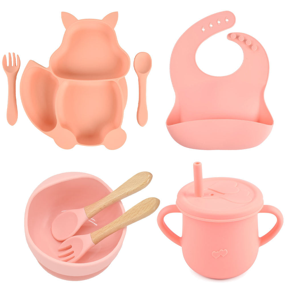 Silicone Baby Feeding Training Tableware Set