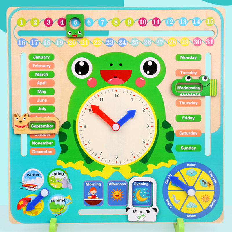 Montessori Wooden Weather And Clock Educational Toy For Children