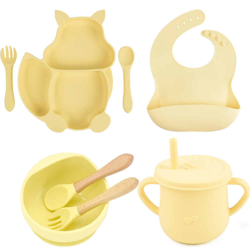 Silicone Baby Feeding Training Tableware Set