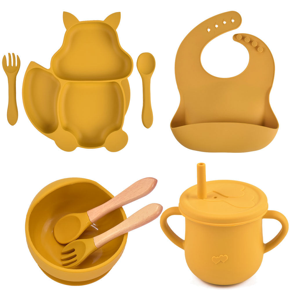 Silicone Baby Feeding Training Tableware Set