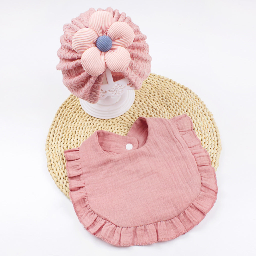Newborn Hat And Bib Set Organic Cotton Bonnet Drool Bibs