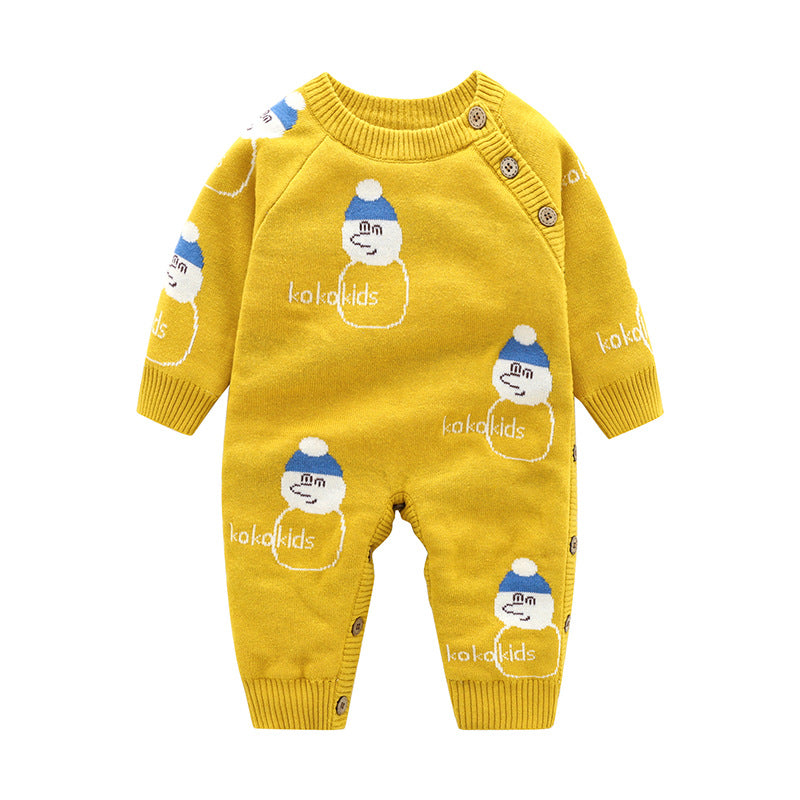 Newborn Baby Thickened Crawling Romper Harness Outfit