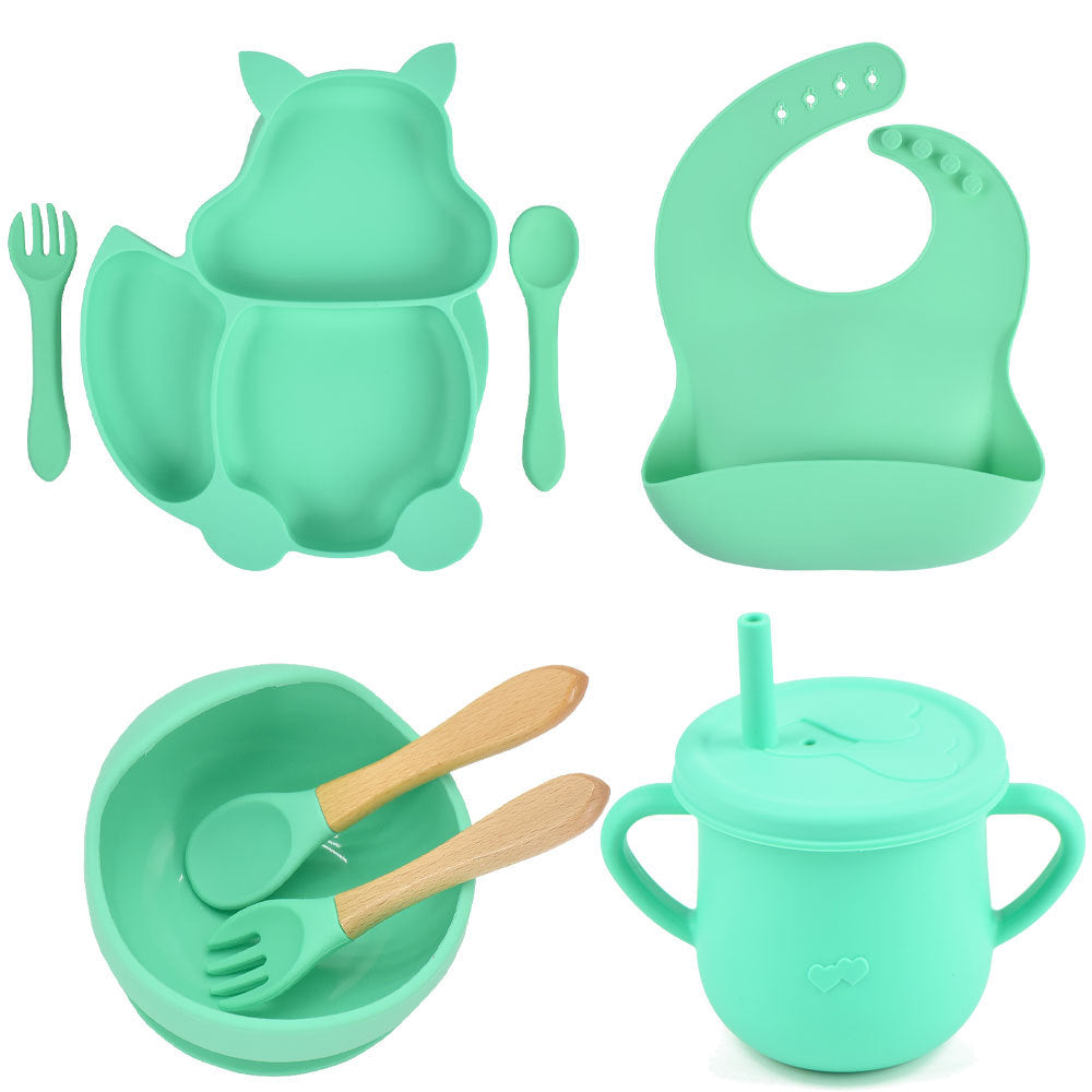 Silicone Baby Feeding Training Tableware Set