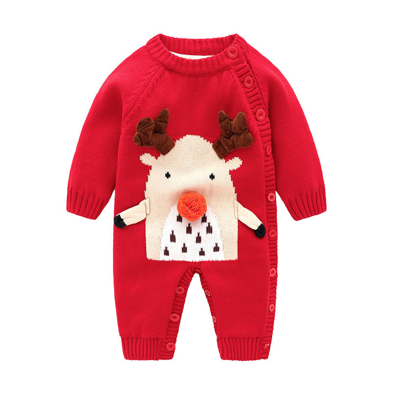 Newborn Baby Thickened Crawling Romper Harness Outfit