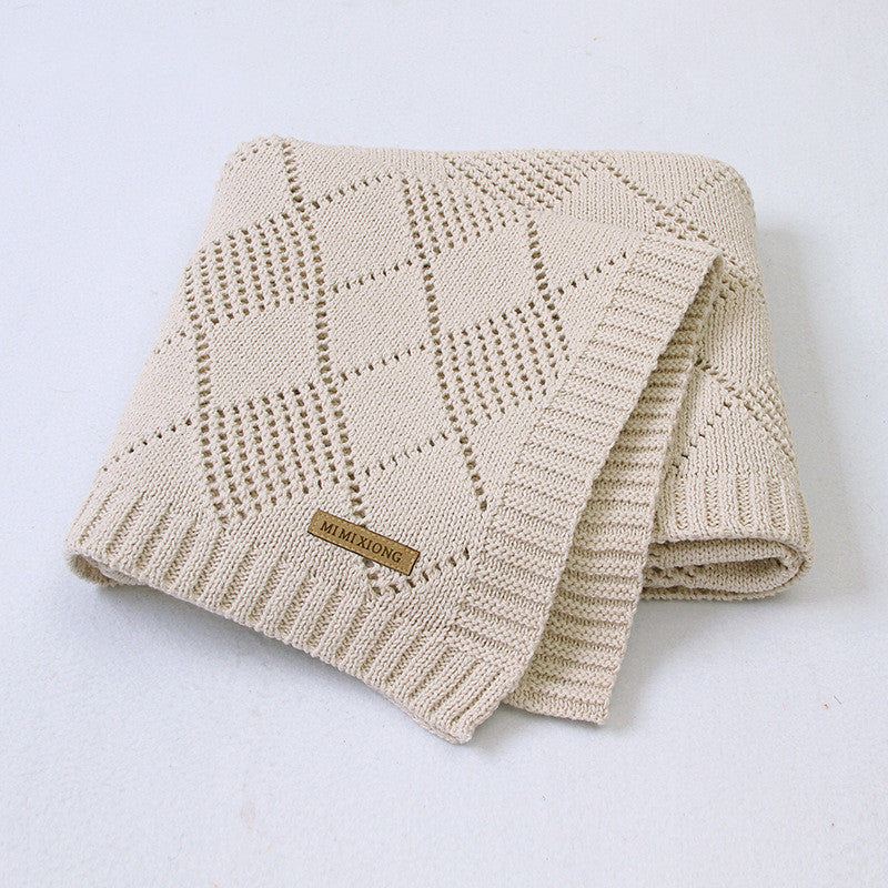 Ins Hot Sale Baby Blanket Solid Color Knitted Blanket For Baby Baby Quilt