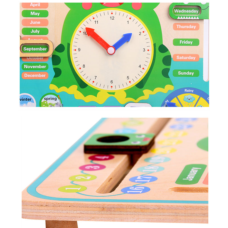 Montessori Wooden Weather And Clock Educational Toy For Children