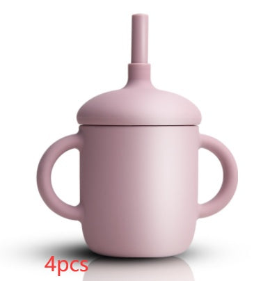 Baby Feeding Straw Cup Silicone Sippy Leak-Proof Bottle