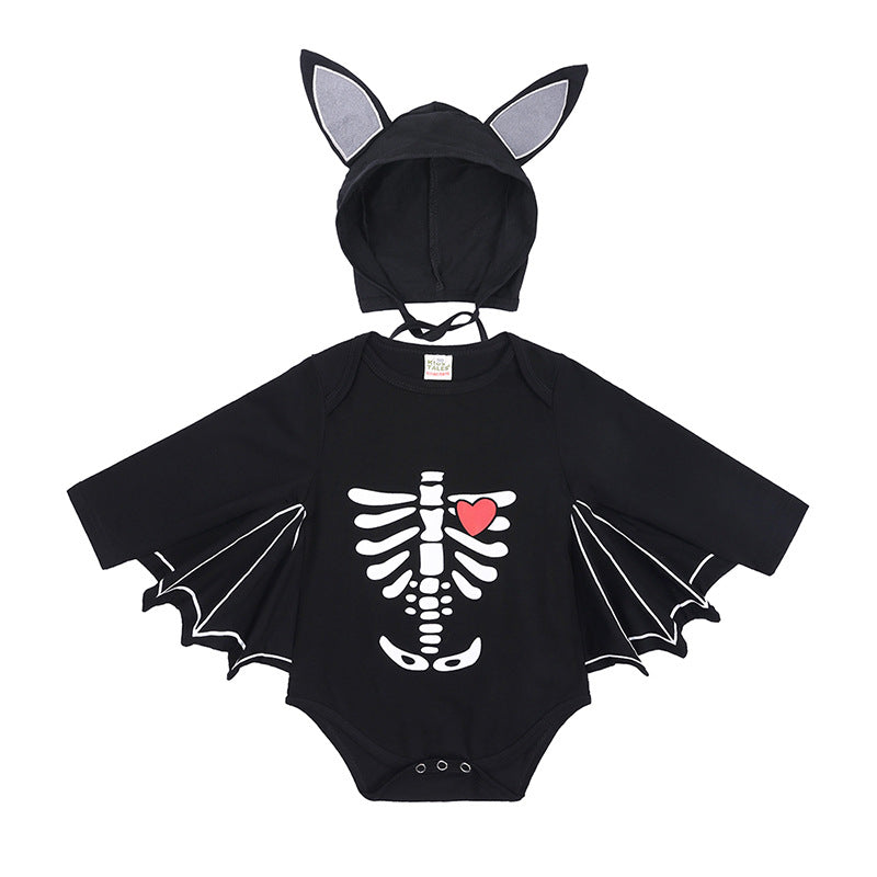 Baby Halloween Long-Sleeve Pumpkin Jumpsuit Romper