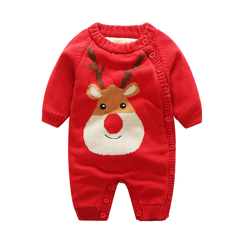 Newborn Baby Thickened Crawling Romper Harness Outfit