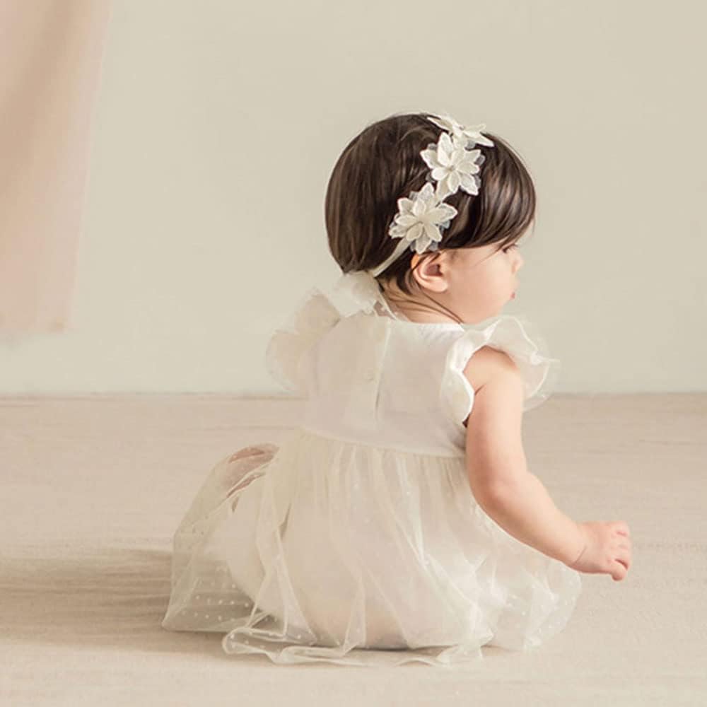Baby Girls Lace Bow Headband Soft Floral Hair Accessory