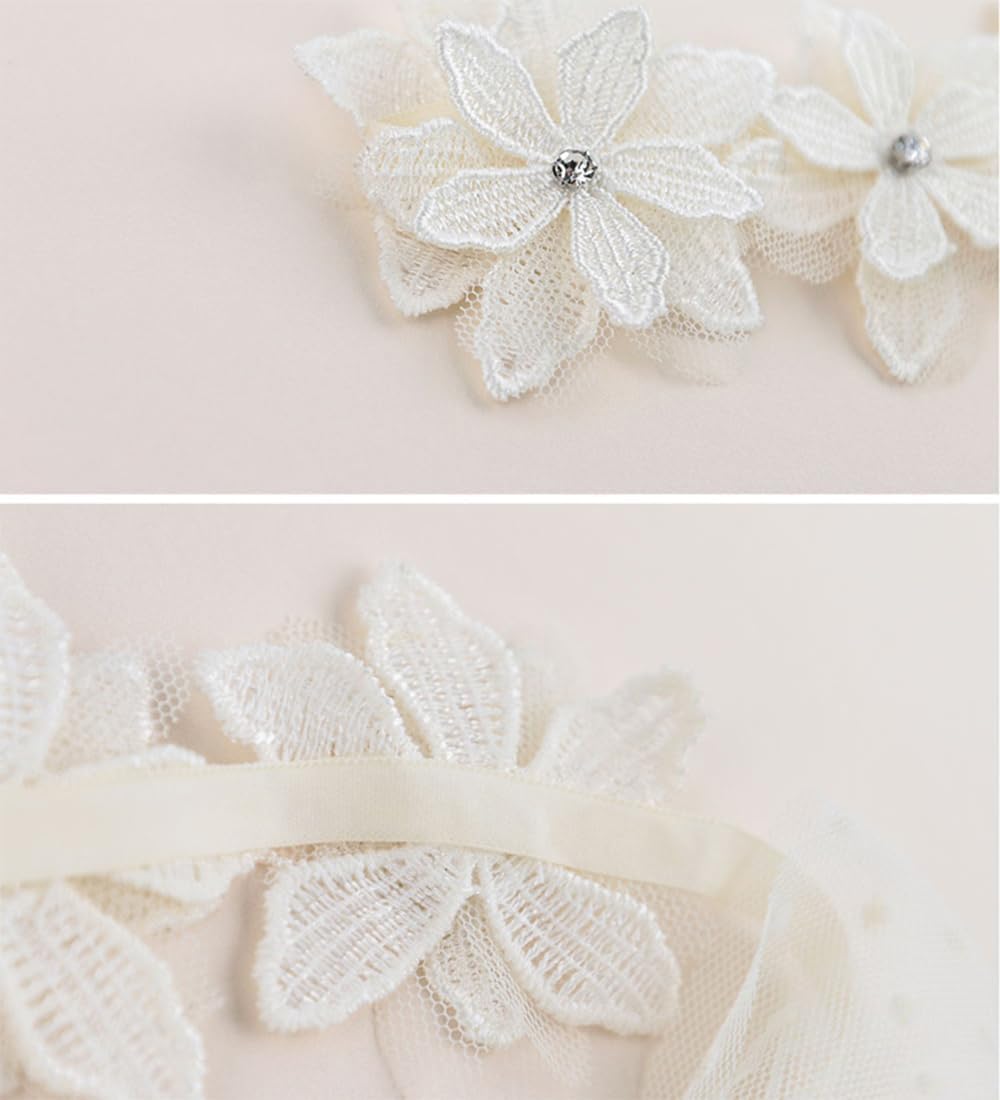 Baby Girls Lace Bow Headband Soft Floral Hair Accessory