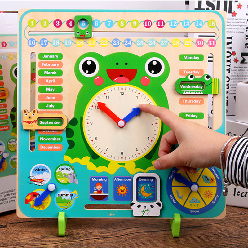 Montessori Wooden Weather And Clock Educational Toy For Children