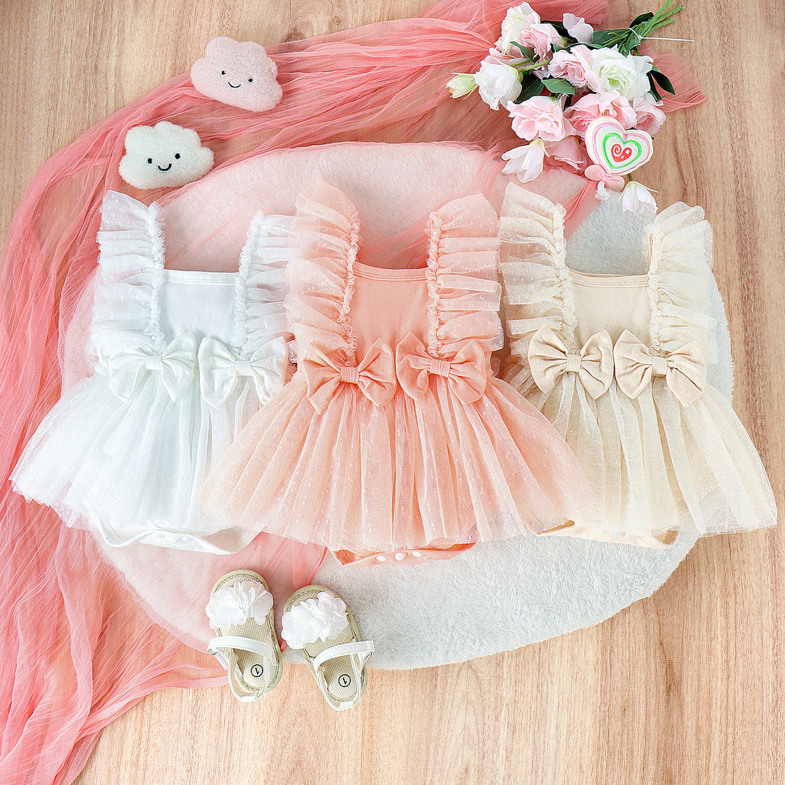 Baby Princess Net Skirt Jumpsuit Dress for Girls