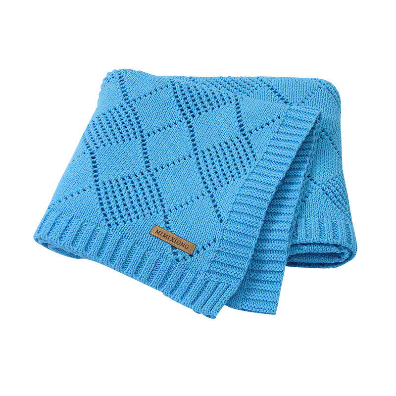 Ins Hot Sale Baby Blanket Solid Color Knitted Blanket For Baby Baby Quilt