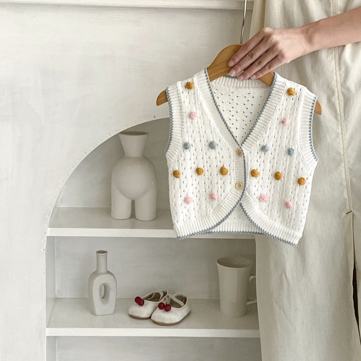 Baby Cotton Sweater Vest Cardigan