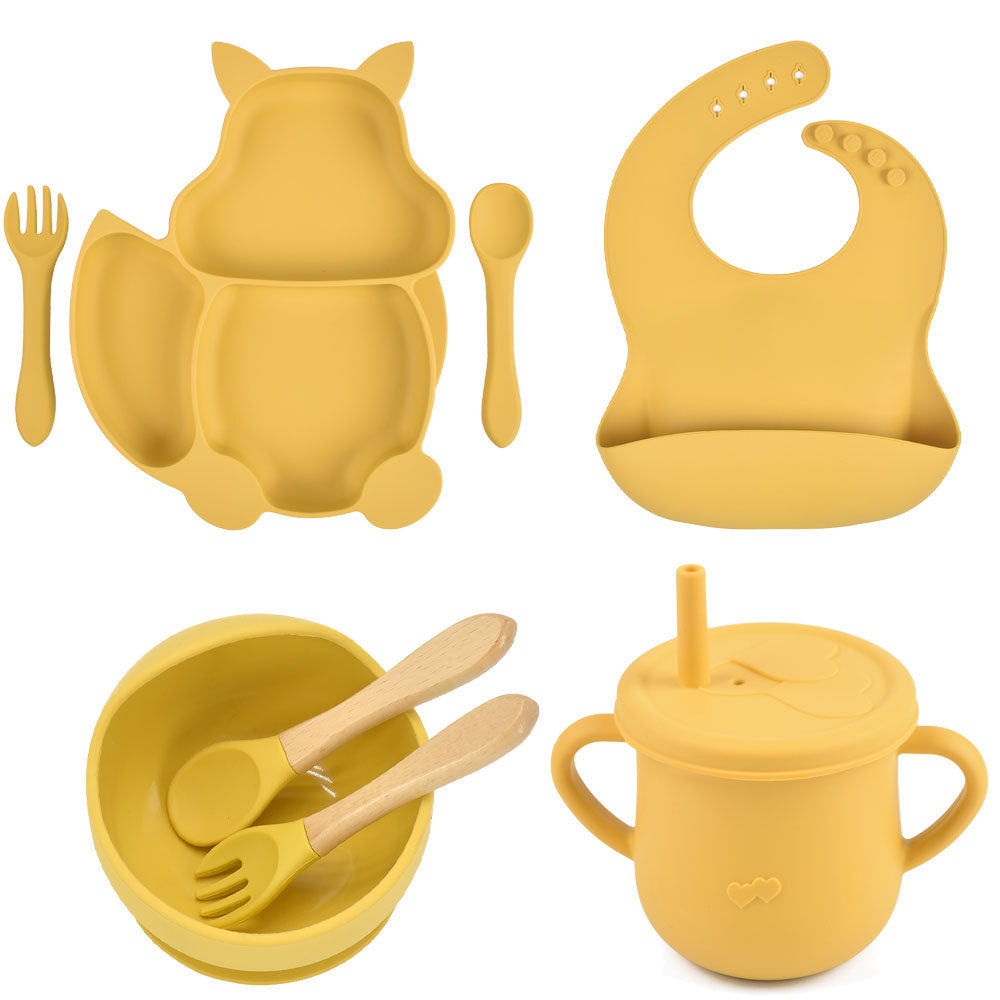 Silicone Baby Feeding Training Tableware Set