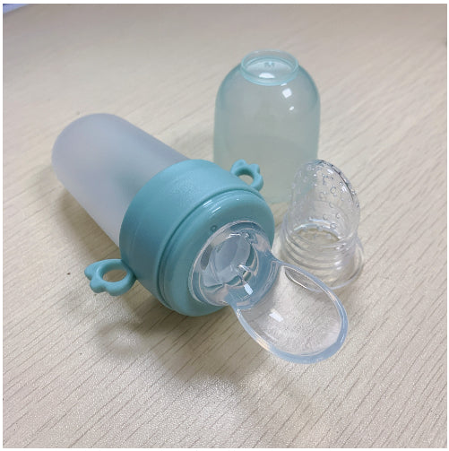 Baby Silicone Rice Cereal Feeding Bottle With Squeeze Spoon
