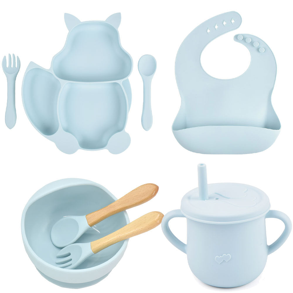 Silicone Baby Feeding Training Tableware Set
