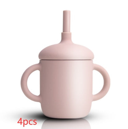 Baby Feeding Straw Cup Silicone Sippy Leak-Proof Bottle