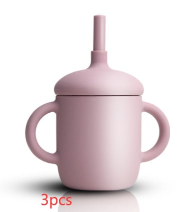 Baby Feeding Straw Cup Silicone Sippy Leak-Proof Bottle