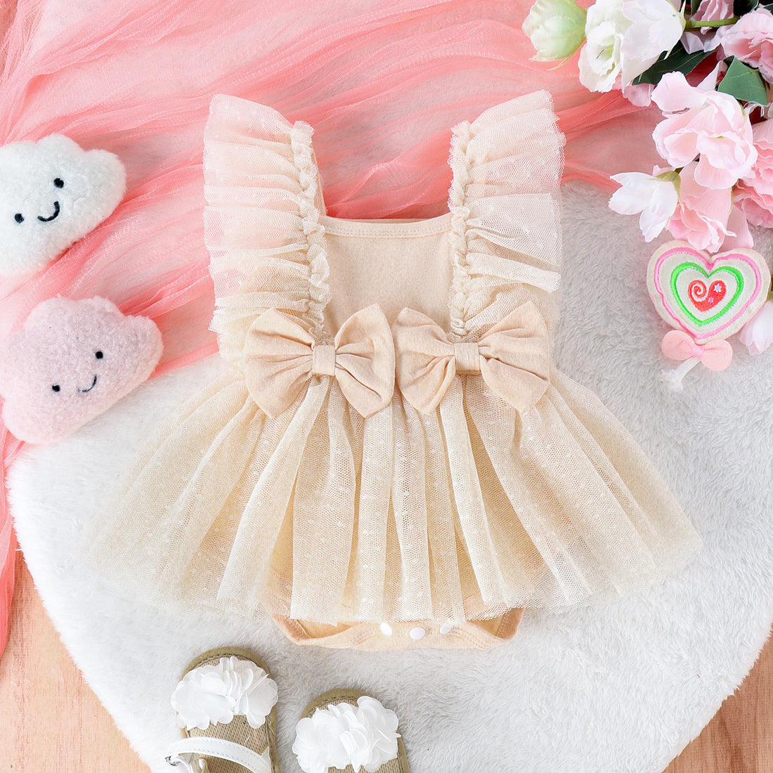 Baby Princess Net Skirt Jumpsuit Dress for Girls