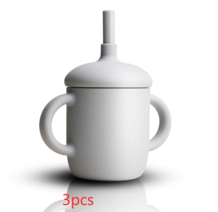 Baby Feeding Straw Cup Silicone Sippy Leak-Proof Bottle
