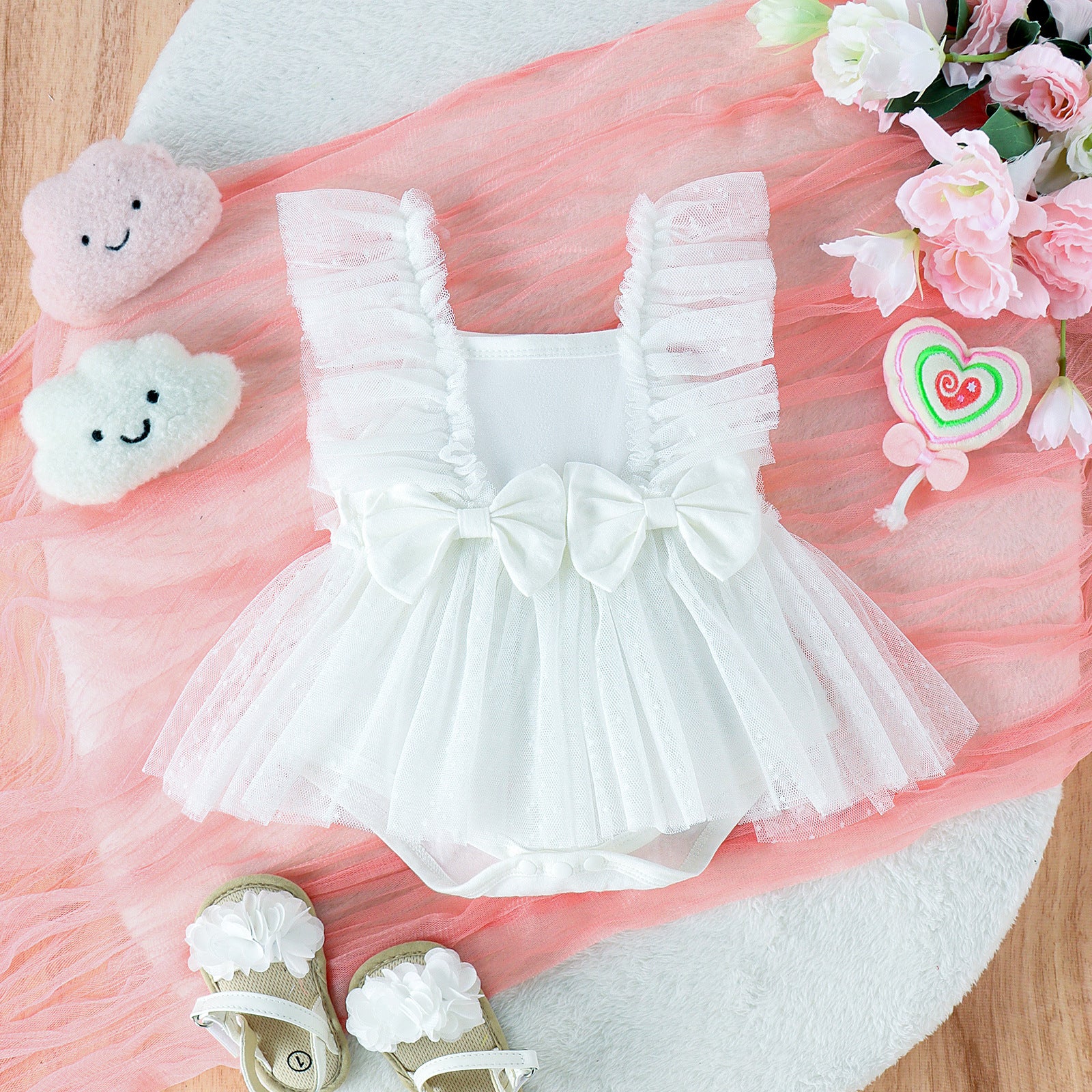 Baby Princess Net Skirt Jumpsuit Dress for Girls