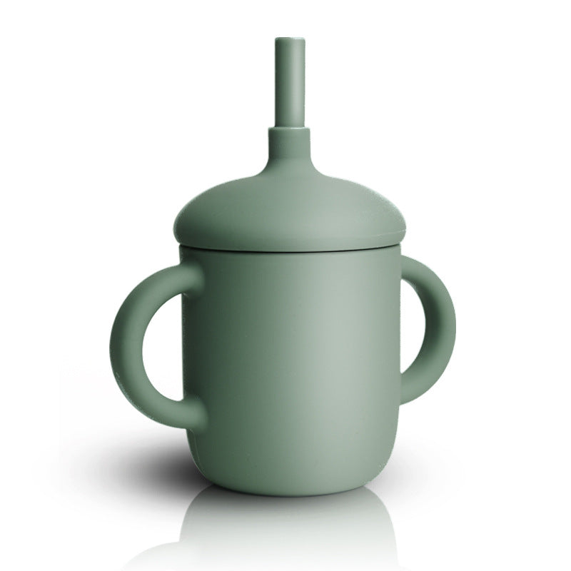 Baby Feeding Straw Cup Silicone Sippy Leak-Proof Bottle