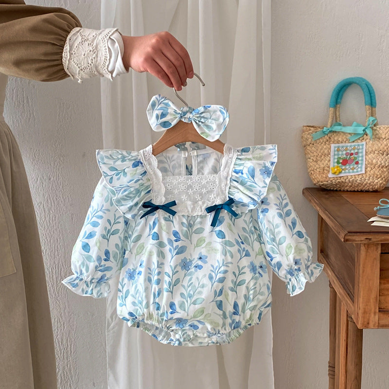 Elegant Baby Lace Jumpsuit with Long Sleeves