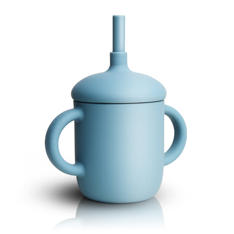 Baby Feeding Straw Cup Silicone Sippy Leak-Proof Bottle