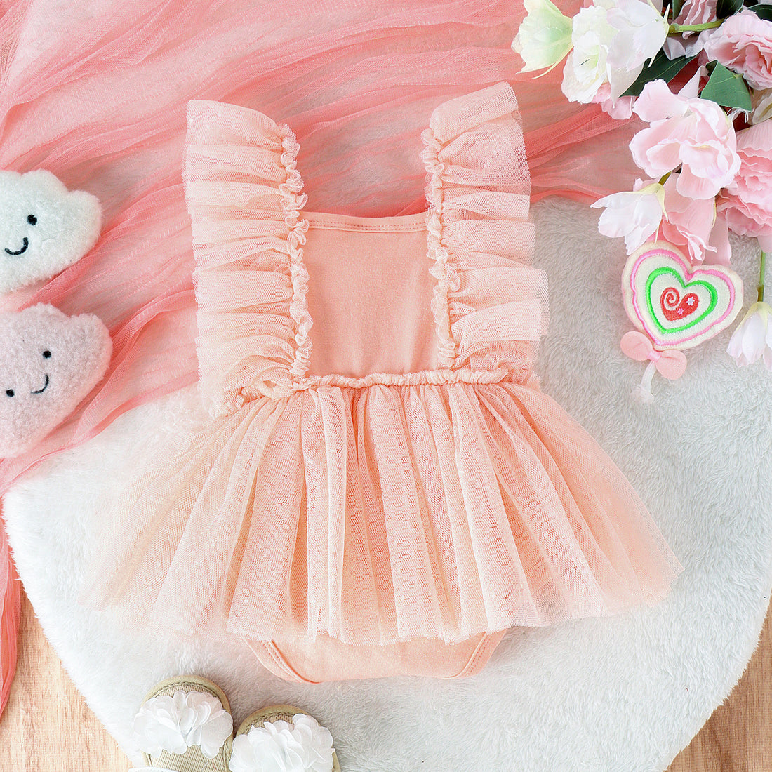 Baby Princess Net Skirt Jumpsuit Dress for Girls