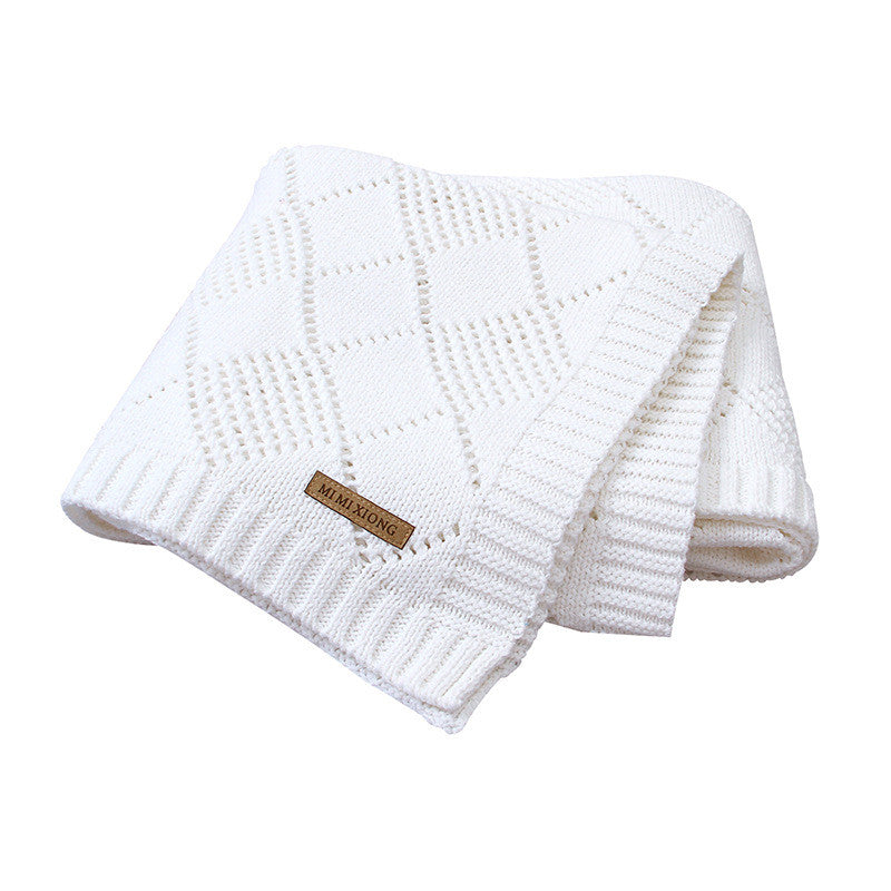 Ins Hot Sale Baby Blanket Solid Color Knitted Blanket For Baby Baby Quilt
