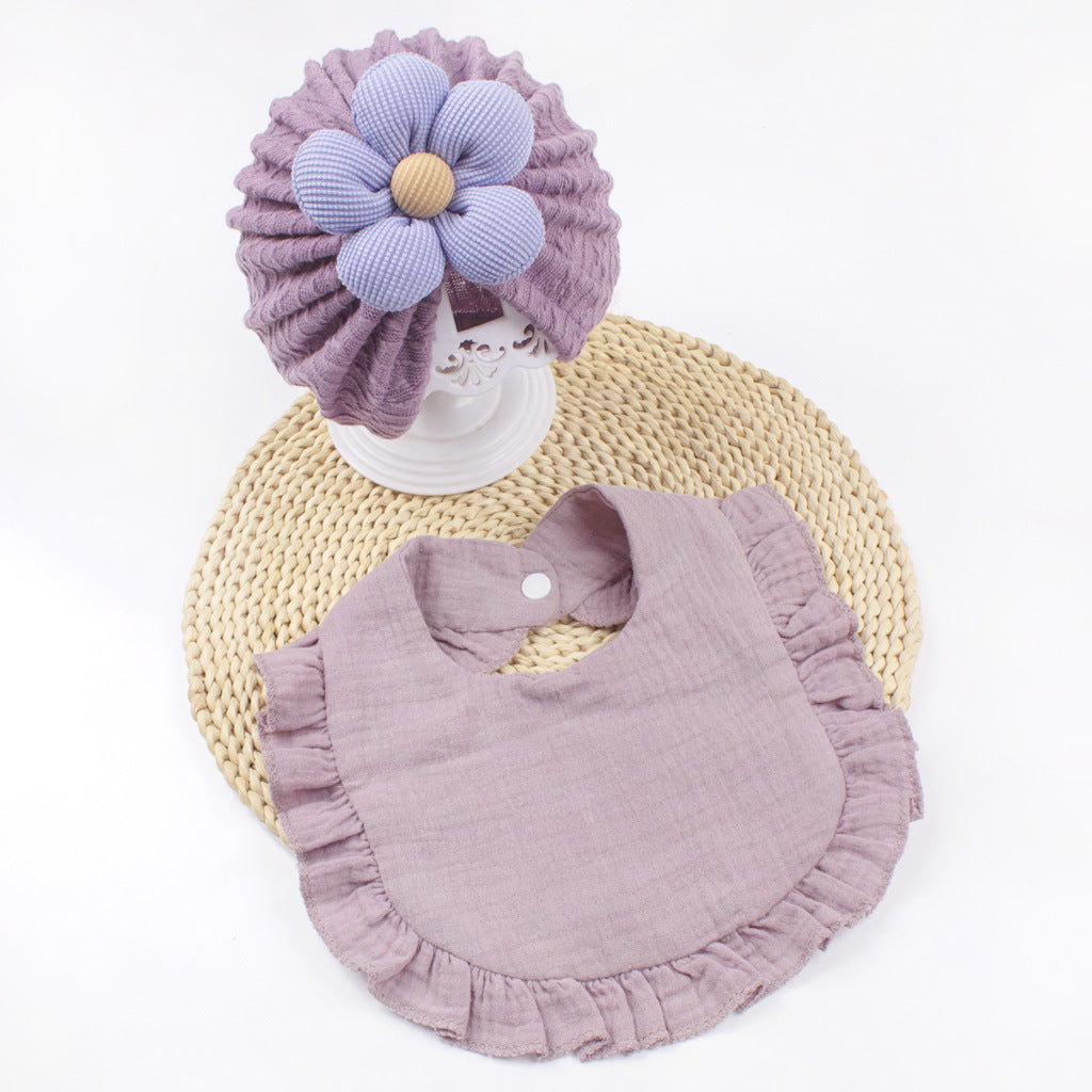 Newborn Hat And Bib Set Organic Cotton Bonnet Drool Bibs