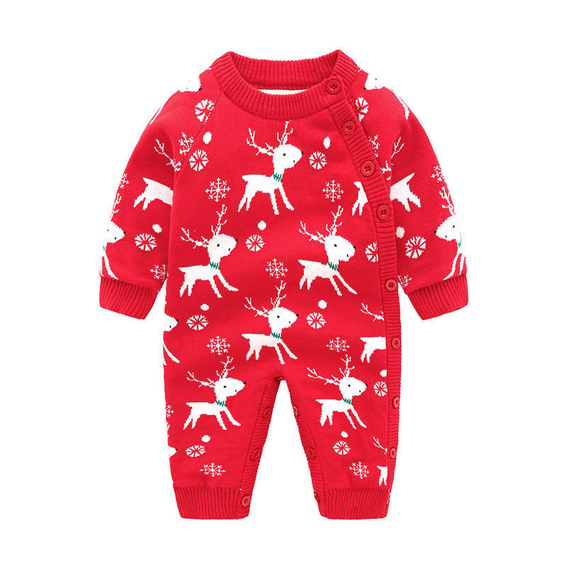 Newborn Baby Thickened Crawling Romper Harness Outfit