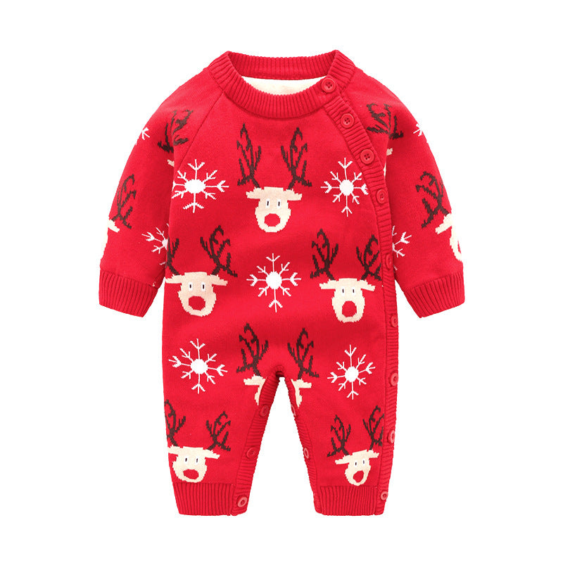 Newborn Baby Thickened Crawling Romper Harness Outfit
