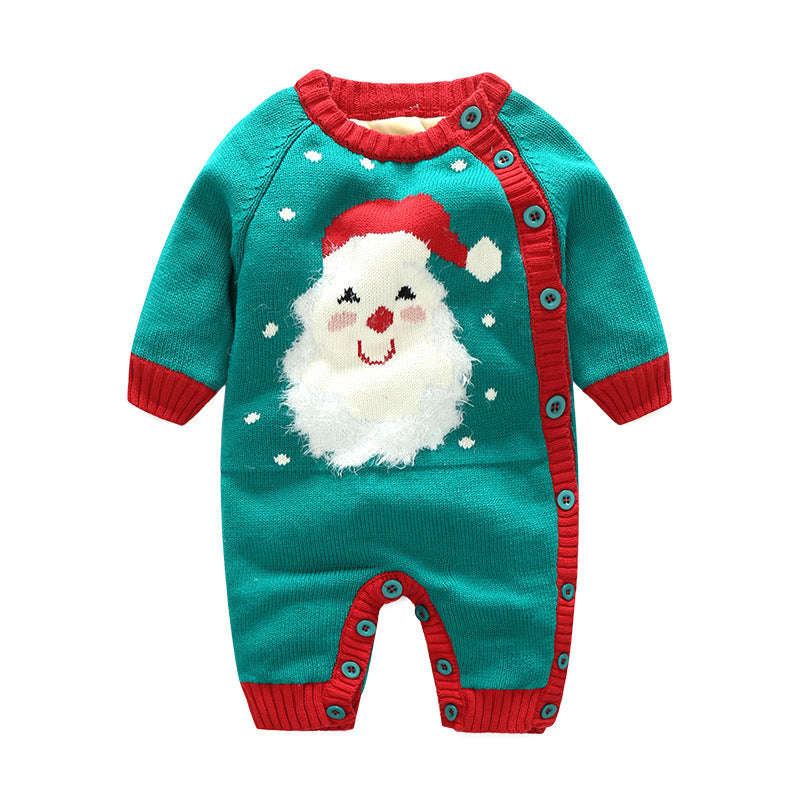 Newborn Baby Thickened Crawling Romper Harness Outfit