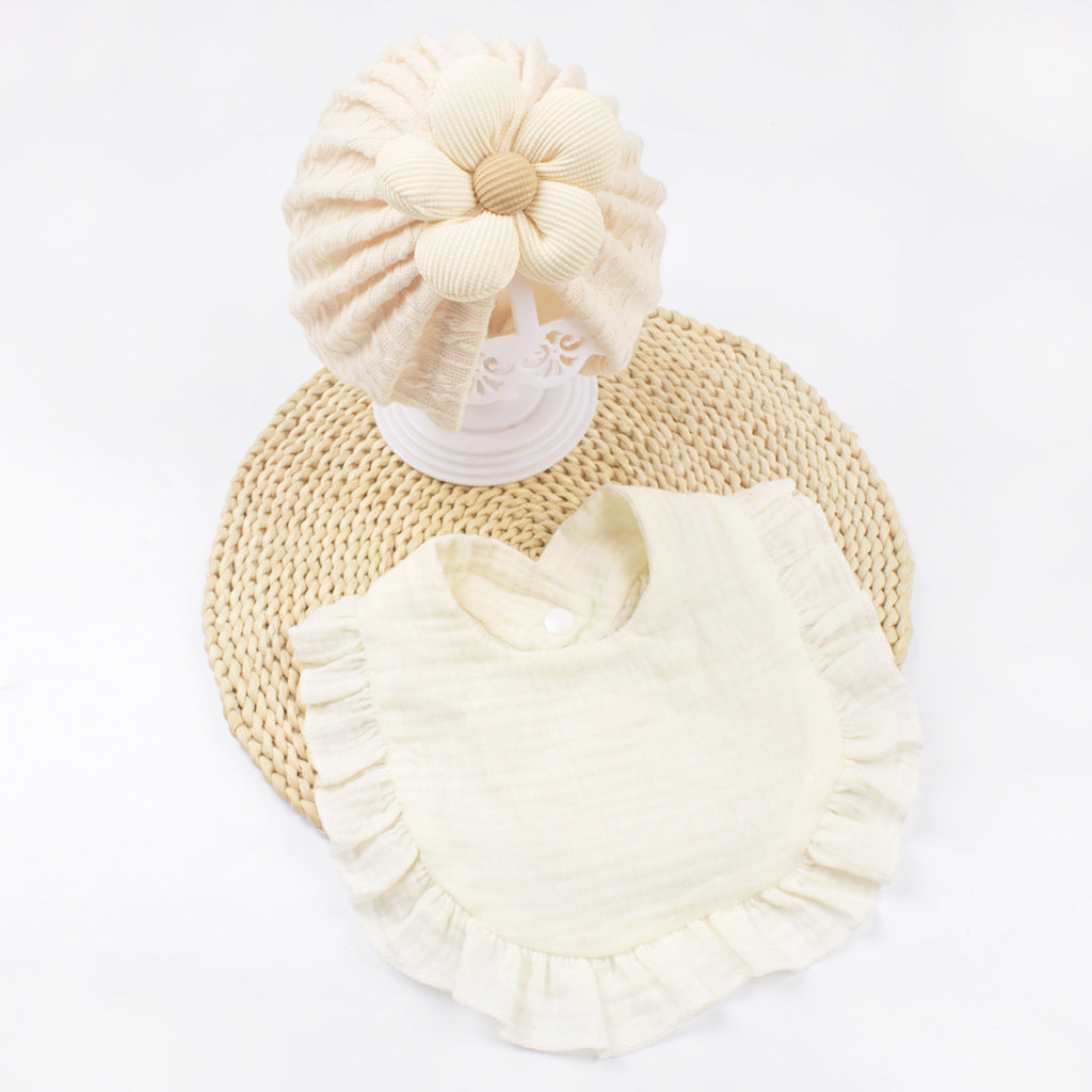Newborn Hat And Bib Set Organic Cotton Bonnet Drool Bibs