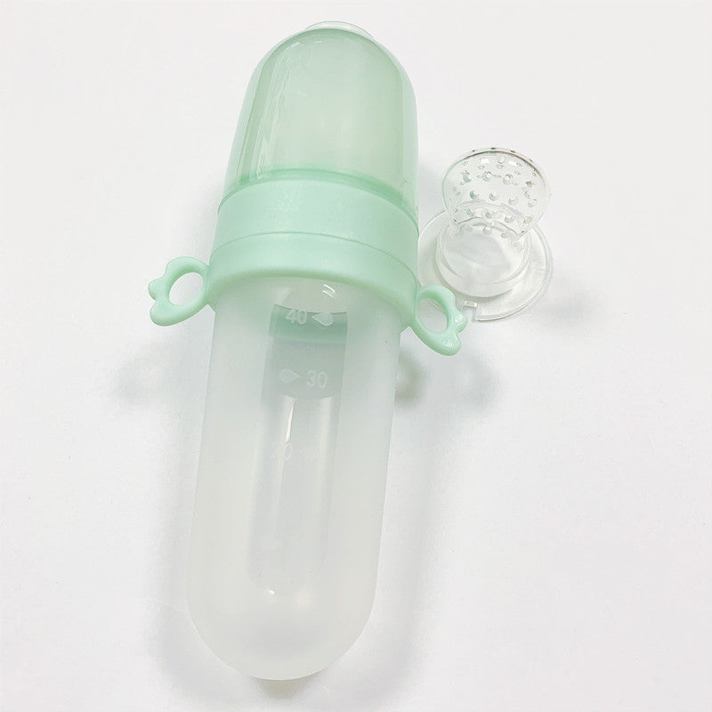 Baby Silicone Rice Cereal Feeding Bottle With Squeeze Spoon
