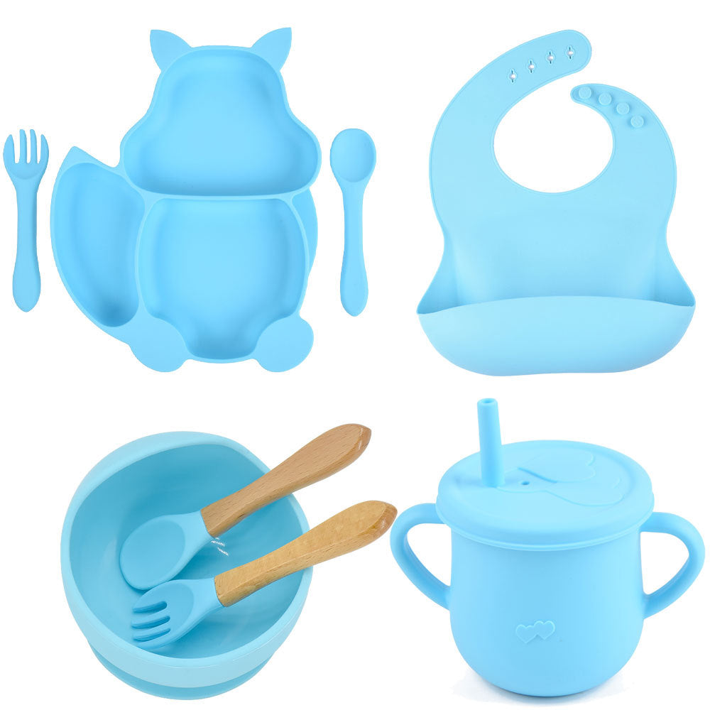 Silicone Baby Feeding Training Tableware Set