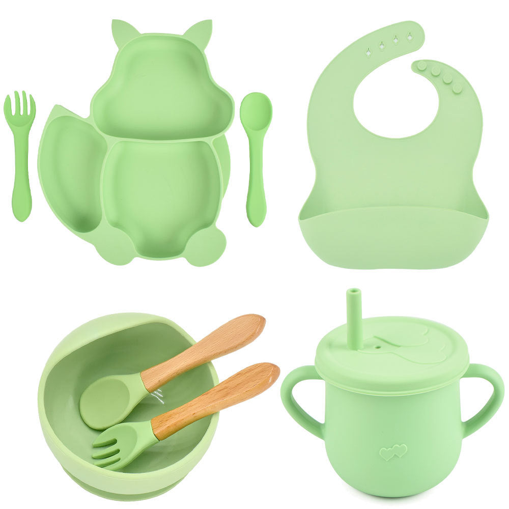 Silicone Baby Feeding Training Tableware Set