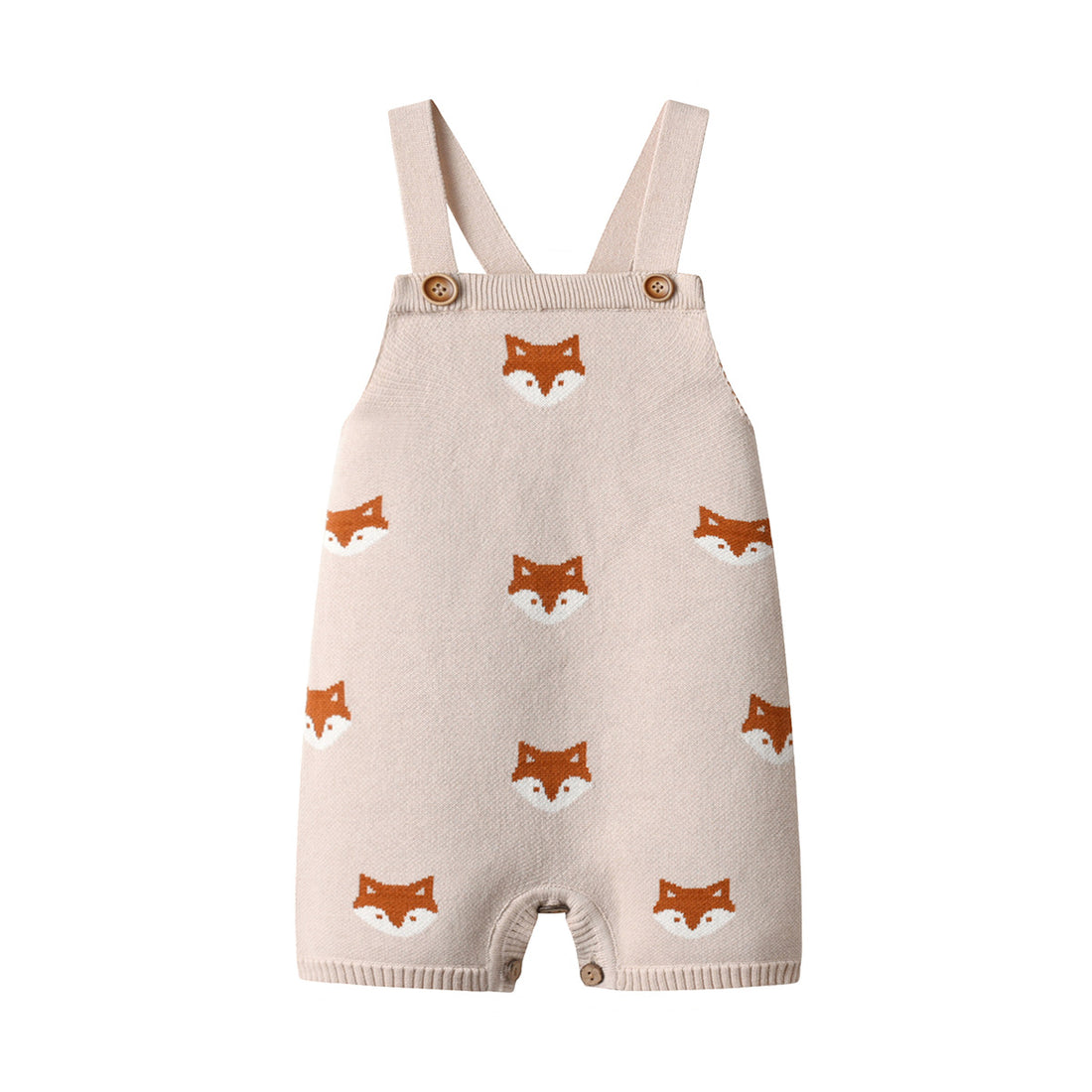 Fox Knitted Strap Baby Rompers Spring And Autumn Jumpsuit